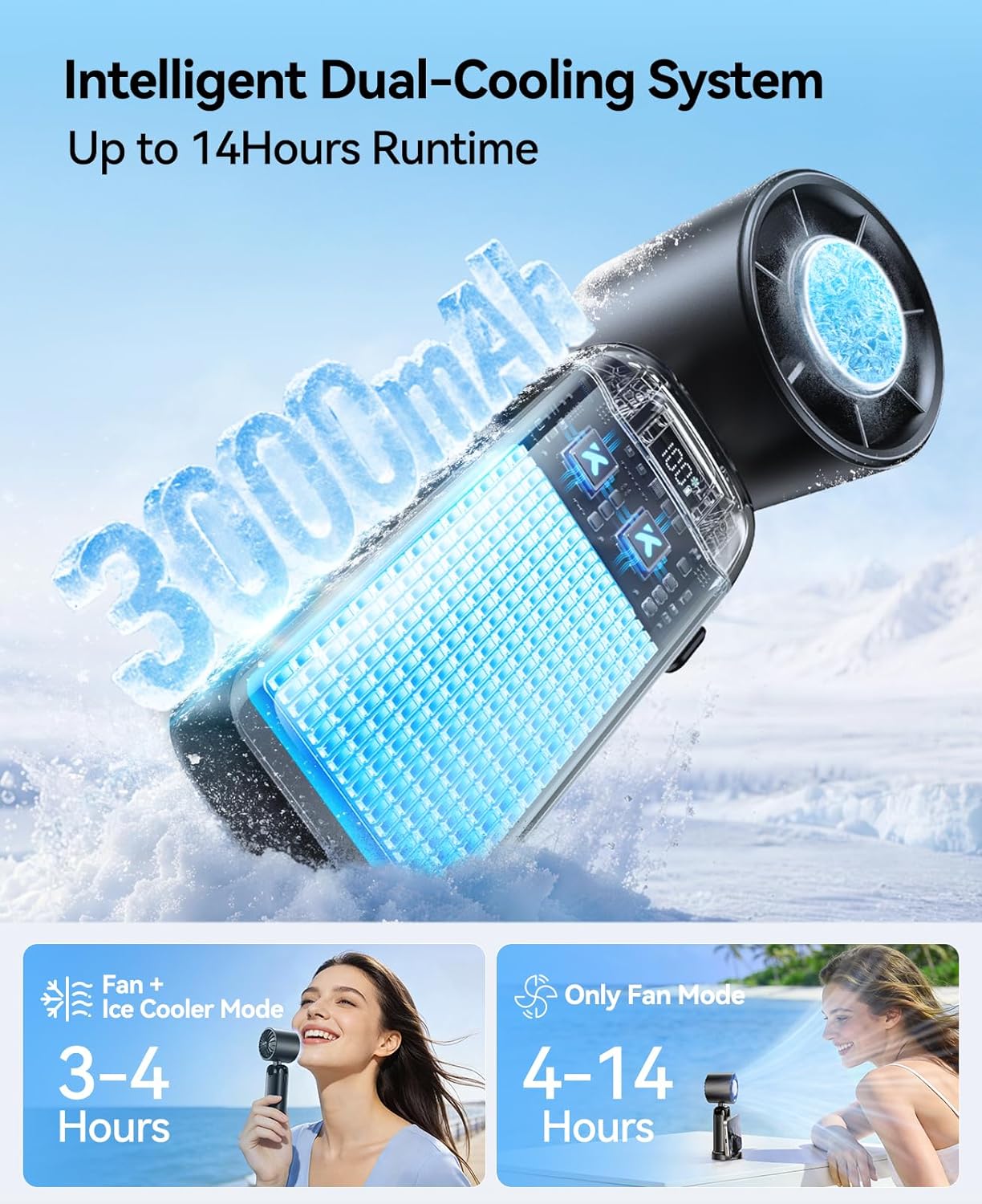 Alpa FrostFace™ | Instant Skin Cooling Fan | Drop to 15°C in Seconds